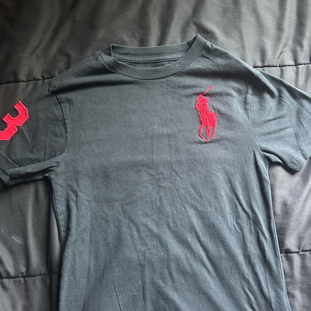 Polo by Ralph Lauren Men's Black T-Shirt with Red Logo